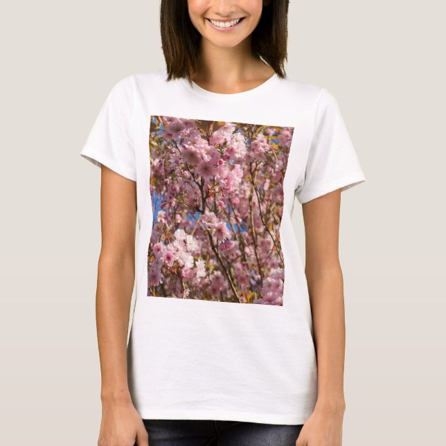 Rosa Frühlings-Kirschblüte T-Shirt (Vorderseite)