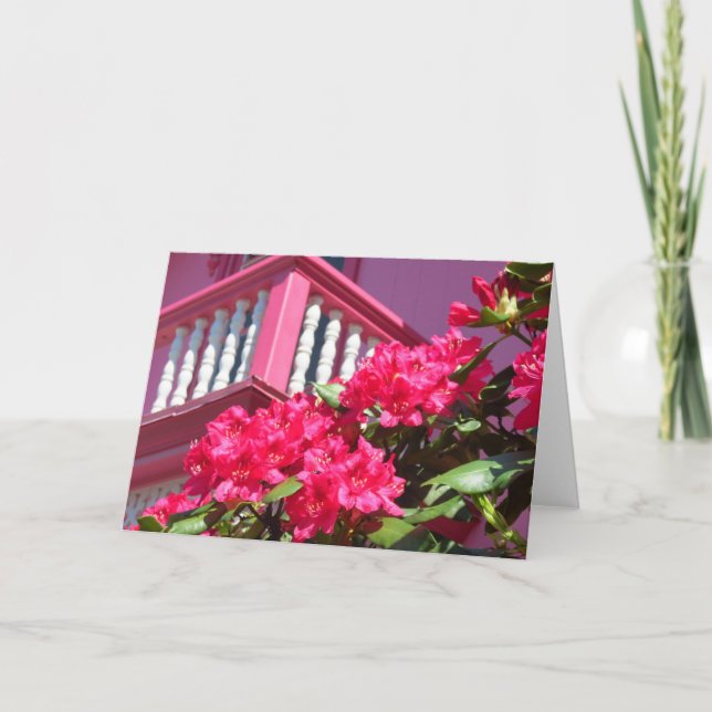 Rosa Frühlingsbalkon - Martha's Vineyard Card Karte (Vorderseite)