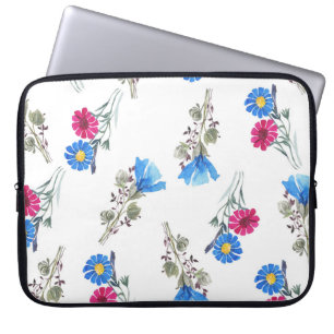 Rosa Frühlingsblumen Wasserfarben Botanisch Laptopschutzhülle