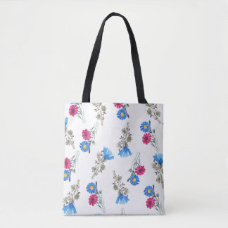 Rosa Frühlingsblumen Wasserfarben Botanisch Tasche