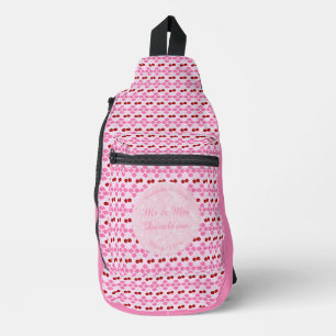 Rosa Frühlingsblüte und Kirschen Crossbody Bag