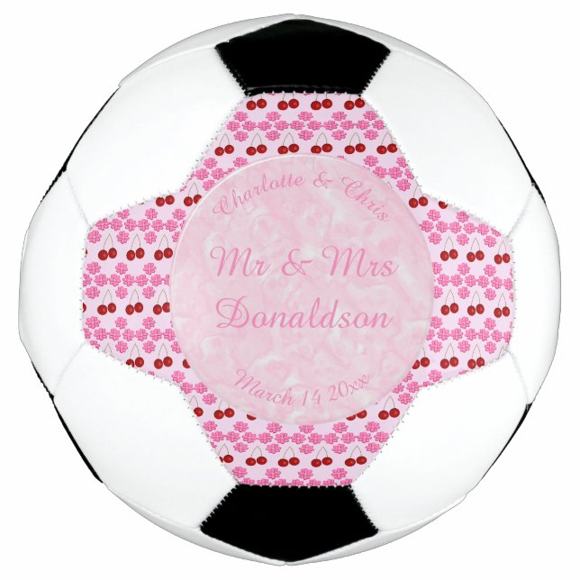 Rosa Frühlingsblüte und Kirschen Fußball (Vorderseite)