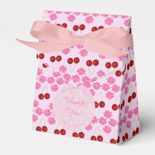 Rosa Frühlingsblüte und Kirschen Geschenkschachtel