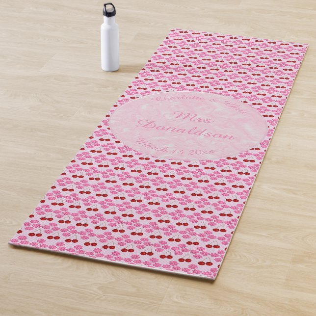 Rosa Frühlingsblüte und Kirschen Yogamatte (Beispiel)