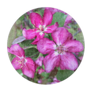 Rosa Frühlingsblüten Blume Rundschnitt Schneidebrett