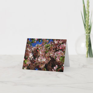 Rosa Frühlingsblüten Blütenblende Notizkarte Dankeskarte