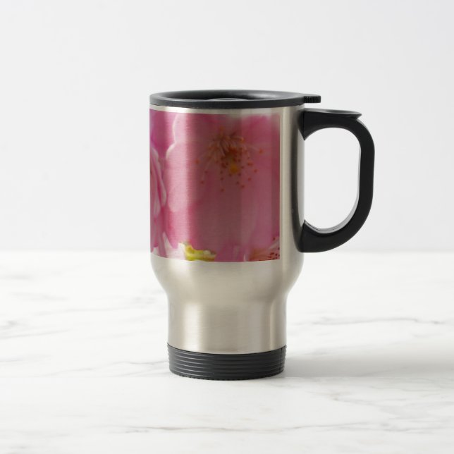 Rosa Frühlingsblüten Reisebecher (Rechts)