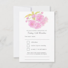 Rosa Frühlingsblütenfarben Hochzeit RSVP