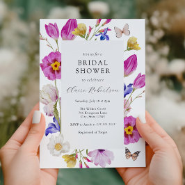 Rosa Frühlingshuppe Blume Brautparty Einladung