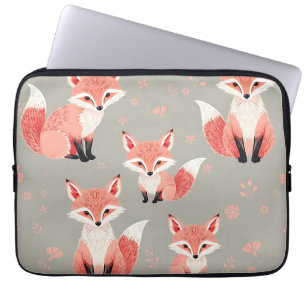 Rosa Fuchsbaby-Nursery Süßes Waldtier-Muster Laptopschutzhülle