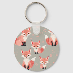 Rosa Fuchsbaby-Nursery Süßes Waldtier-Muster Schlüsselanhänger