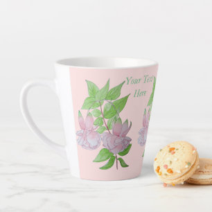 Rosa Fuchsia Blume mit Blätter Blumenkohl Milchtasse