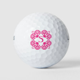 Rosa Fuchsia Monogram Butterfisch 4Sue Golfball