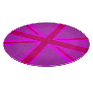 Rosa Fuchsia Union Jack Flaggen-Design Schneidebrett