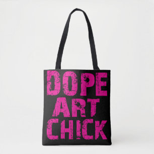 Rosa Funk-Schmieren-Kunst-Küken-Taschen-Rosa auf Tasche