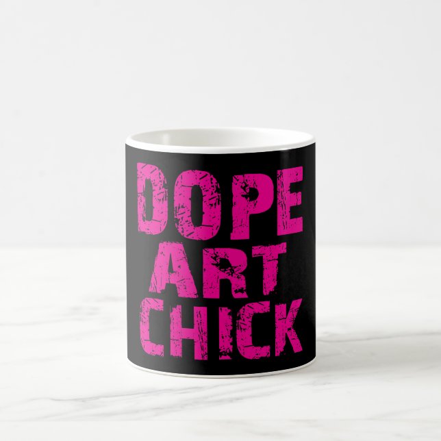 Rosa Funk-Schmieren-Kunst-Küken-Tasse Kaffeetasse (Mittel)