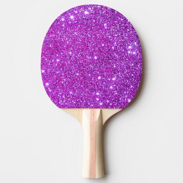 Rosa funkelnd GlitzerGirly Ping Pong Paddel 4 Tischtennis Schläger (Vorderseite)