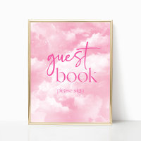 Rosa Funkelnd Wolken Gästebuchsignatur