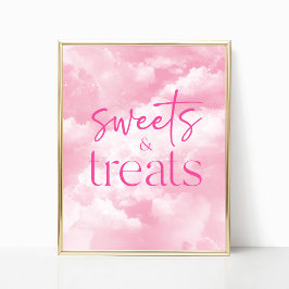 Rosa Funkelnd Wolken Süßigkeiten und Leckereien Un Poster