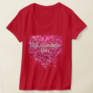 Rosa funkelndes Glitzerherz beste Oma ever T-Shirt
