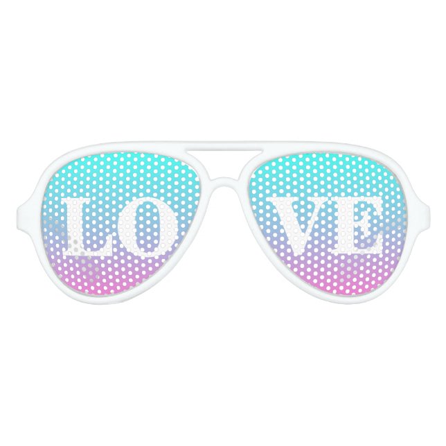 Rosa Fuschia türkisfarbene Gastgeschenk Hochzeit Partybrille (Vorderseite)