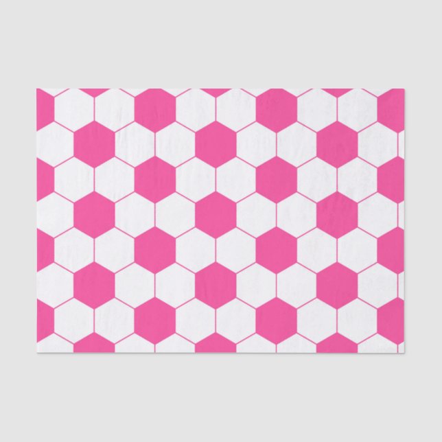 Rosa Fußball-Fußball-Ball-Muster Seidenpapier (Vorderseite)