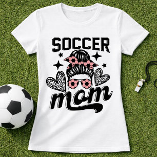 Rosa Fußball-Mama-Coquette-Schleife T-Shirt