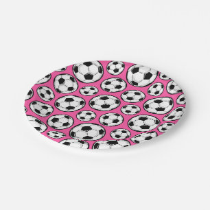 Rosa Fußball Pappteller