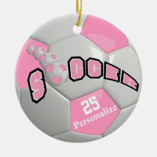 Rosa Fußball Personalisieren Keramik Ornament