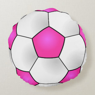 Rosa Fußball-rundes Kissen