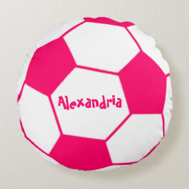 Rosa Fußball Rundes Kissen