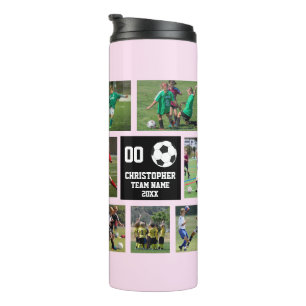 Rosa Fußball Thermosbecher