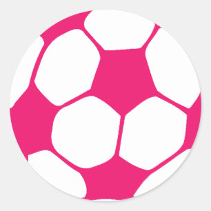 Rosa Fußballball Runder Aufkleber