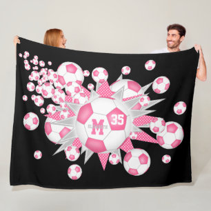 Rosa Fußbällchen: Mädchen-Sportdekoration Fleecedecke