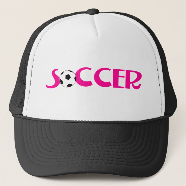 Rosa Fußballentwurf Truckerkappe (Vorderseite)