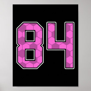 Rosa Fußballmuster Nummer 84 Trikot Spieler Unifor Poster