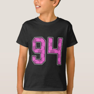 Rosa Fußballmuster Nummer 94 Trikot Spieler Unifor T-Shirt