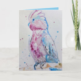 Rosa Galah Parrot Bird-Farbe Geburtsdatum Karte