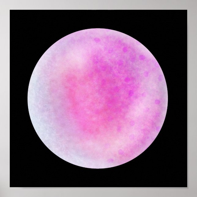 Rosa Galaxie Orb - Rosa und weiße Marmordrucke Poster (Vorne)