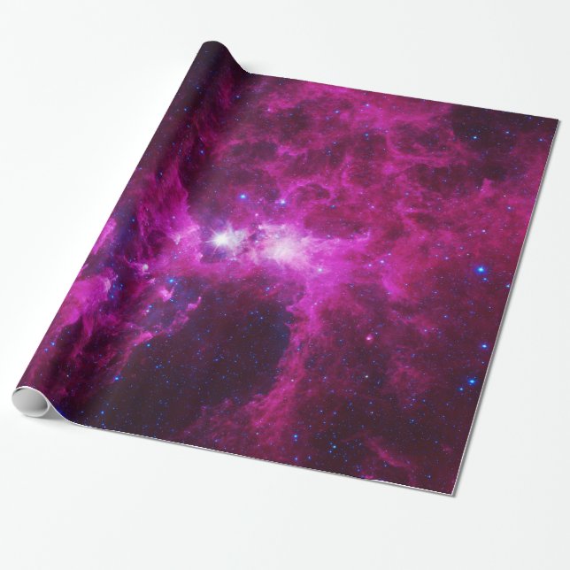 Rosa Galaxie-Packpapier Geschenkpapier (Ungerollt)