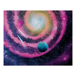 Rosa Galaxie Poster