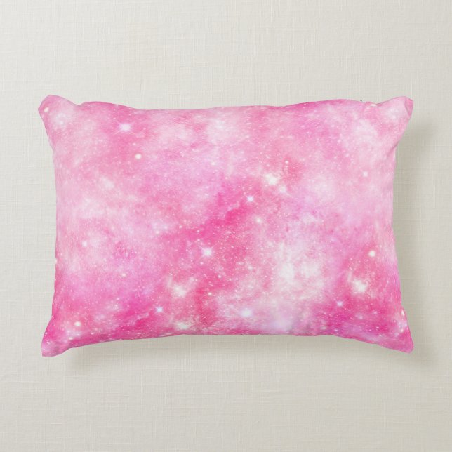 Rosa Galaxie Universum Dekokissen (Vorderseite)