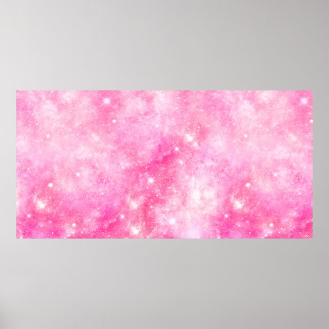 Rosa Galaxie Universum Poster (Vorne)