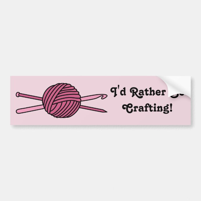 Rosa Galle aus Garnen (Strick & Crochet) Autoaufkleber (Vorne)
