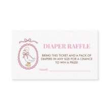 Rosa Gans Baby Shower Windel-Raffelkarte