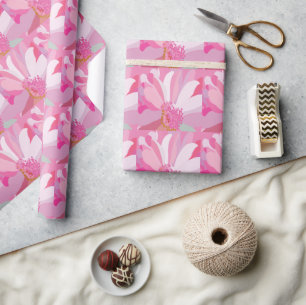 Rosa Gänseblümchen-Blume Floral Geschenkpapier