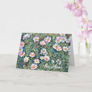 Rosa Gänseblümchen Blumen Garten Muttertagskarte Karte