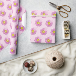 Rosa Gänseblümchen Brustkrebs Überlebender Bänder Geschenkpapier