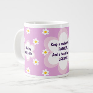 Rosa Gänseblümchen-Kette 20 oz Jumbo-Tasse