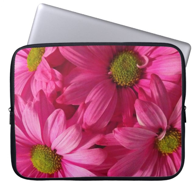 Rosa Gänseblümchen Laptopschutzhülle (Vorderseite)